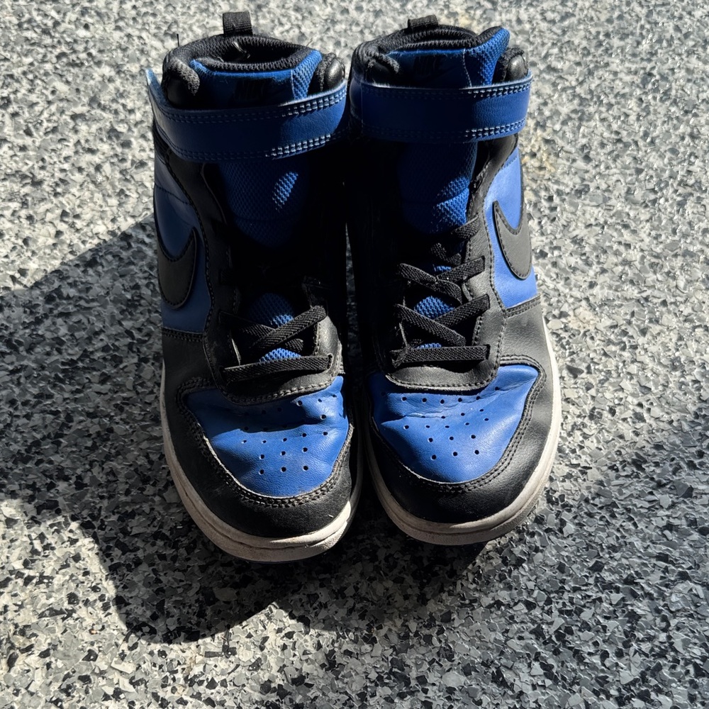 Kids Blue and Black High-Top Nike  Sneakers
